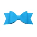 Blue leather bow detail, textured bowknot accessory, DIY craft supply for cups and hair. - No. 8 Lake Blue