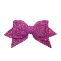 Close-up detail shot of the sparkly pink glitter bow accessory, perfect for custom decoration. - Sequin No. 9 Rose Red