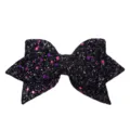 Black glitter bow accessory for straw cup, sparkly decorative charm detail, trendy look. - Sequin No. 1 Black
