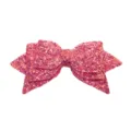Pink glitter bow accessory for tumbler straw cup, sparkling multi-layer cute bow charm. - Sequin No. 14 Peach
