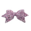 Glitter bow accessory detail close-up, sparkling pink sequin bow for custom cups and decor. - Sequin No. 8 Purple