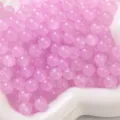 Pink glass round beads jelly loose beads for DIY handmade jewelry bracelets necklaces crafting - Light Purple