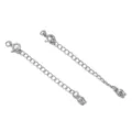 Catene di estensione argentate con chiusura a molla per bracciali collane fatti a mano fai da te. - Stile Bocciolo di Fiore Liscio / 1 Pezzo/Confezione (65mm) / Placcatura elettrolitica in platino