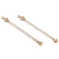 Catene di estensione dorate con ciondoli a cuore accessori gioielli fai da te 2pz. - Stile Cuore Liscio / 1 Pezzo/Confezione (65mm) / Placcato Oro 18K