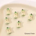 Green apple core resin charms for DIY jewelry making, cute craft pendants 12x17mm. - Apple Core / 1 Piece / Green