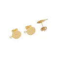 14K Verguld Messing Ronde Platte Oorstekers DIY Sieraden Bevindingen Onderdelen - Met Oogje Oorsteker (10x12mm) / 2 Stuks/Pak