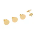 14K Verguld Platte Oorbel Stekkers Basis Componenten voor DIY Sieraden Maken Levering - Zonder Oogje Oorsteker (10x12mm) / 2 Stuks/Pak