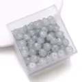 Glas Perlen Imitation Jade lose Abakusperlen fur handgemachte DIY Schmuck und Kette. - 25 Stück/Packung / Grau