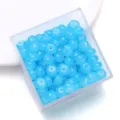 Lichtblauwe glas abacus kralen transparante losse kralen DIY handgemaakte armband accessoires. - Donkerblauw