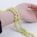 Natürliches Kristall-Splitter-Armband, hellgelbe Edelstein-Perlen Mehrfach-Schmuck. - Zitronenstein (BTB733) / Mittel 5-8mm (80cm)
