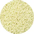 Cuentas de cacahuete doble agujero 6x4mm beige cuentas espaciadoras de vidrio para pulseras - Paquete de 10g (Aprox 100 Pcs) / Amarillo claro