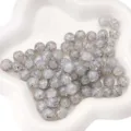 Perles en verre craquelé gris perles rondes en vrac pour bracelet collier DIY fait main. - 20 Pièces/Paquet (10mm) / Style 94