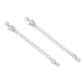 Set di catenelle di estensione argentate con chiusura a molla per creazione gioielli. - Stile Goccia Singola / 1 Pezzo/Confezione (65mm) / Placcato Argento
