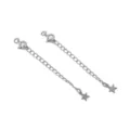 Estensione catena stella argento per creazione di gioielli braccialetto collana DIY - Stile Stella Grande / 1 Pezzo/Confezione (65mm) / Placcato Argento