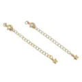 Catena di estensione per gioielli placcata in oro DIY braccialetto collana con ciondolo stella - Stile Stella Curva / 1 Pezzo/Confezione (65mm) / Placcatura in oro 14K