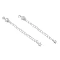 Catena di estensione argentata con chiusura a molla e ciondolo a stella per gioielli fai da te. - Stile Stella Curva / 1 Pezzo/Confezione (65mm) / Placcato Argento