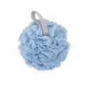 Blauer Badeschwamm mit zarter Spitze und Aufhängeband für eine weiche, komfortable Dusche. - L / Blau