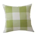 Grün-weißer Gingham-Karo Leinen Kissenbezug für das Sofa und Dekokissen Dekoration - Grün Karriert