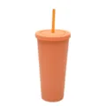 710ml bicchiere con cannuccia in plastica a doppio strato opaco per uso portatile. - 24oz / Giallo Zenzero