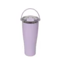 Bicchiere termico da viaggio in acciaio inossidabile lavanda con manico e coperchio comodo. - 850ml / Viola chiaro