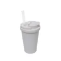 Dual-drink straw tumbler insulated travel mug stainless steel water bottle sports cup portable. - 480ml / White