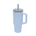 Light blue 304 stainless steel insulated tumbler with handle, large capacity car cup for sports. - 40oz / Light Blue