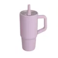 Pink 710ml stainless steel insulated tumbler with ergonomic handle and convenient straw lid. - 600ml / Light Purple