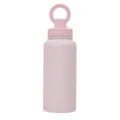 Pink stainless steel insulated sports water bottle with ring cap for outdoor use. - 1000ml / Pink