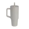 40oz stainless steel insulated tumbler with handle and straw lid, vacuum travel car mug. - 40oz / 64446 White