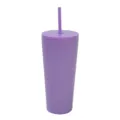 Gobelet isotherme en acier inoxydable violet avec paille et couvercle, portable en extérieur. - 24oz / Violet