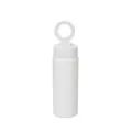 White stainless steel water bottle detail view, insulated outdoor sports travel tumbler cup - 500ml / Ivory