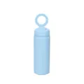 Stainless steel insulated water bottle detail showing magnetic ring lid and smooth finish. - 500ml / Sky Blue