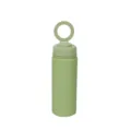 Detailed view of the green insulated water bottle with ring handle, portable and convenient. - 500ml / Matcha Green
