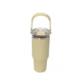 Large capacity insulated stainless steel travel tumbler with convenient handle and straw lid. - 40oz / White