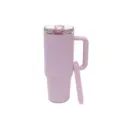 Stainless steel insulated travel tumbler with handle and lid for outdoor and car use. - 30oz/900ML / Light Purple