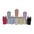 Colorful stainless steel vacuum insulated tumbler variant, 40oz ice cup with lid and straw. - 450ml Without Handle Random Color