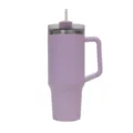 Stainless steel insulated tumbler with handle and straw 40oz vacuum travel mug purple - Large / Light Purple