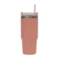 Pink insulated stainless steel tumbler with straw and lid, portable travel mug for cold drinks. - 24oz / Orange