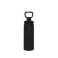 Schwarze Vakuum Sport Wasserflasche, 500ml tragbarer minimalistischer Thermobecher. - Schwarz