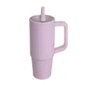 Purple insulated tumbler with handle and straw lid, large capacity stainless steel travel mug. - 30oz / Light Purple