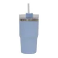 Stainless steel insulated tumbler with straw and lid, portable ice cup for car and daily use - 450ml / Light Blue