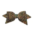 Glitter bow straw charm accessory detail, sparkling multi-layer bow for cup decoration. - Sequin No. 15 Green