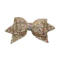 Glitter bow detail shot, shimmering sequins straw cup accessory, sparkling decorative bow. - Sequin No. 12 Pale Yellow