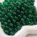 Green glass round beads loose beads for DIY handmade jewelry bracelet making accessories - Dark Green