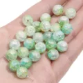 Colorful crackle glass beads aurora loose beads for handmade DIY jewelry making bracelets. - 20 Pieces (10mm Hole Approx 1mm) / No.10 Aurora Purple