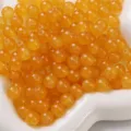 Orange round glass loose beads for DIY handmade jewelry bracelets necklaces, smooth glossy. - Orange