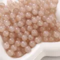 Light pinkish brown translucent round glass beads bulk for DIY jewelry making and bracelets. - Brown