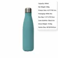 500ml Stainless Steel Insulated Cola Water Bottle Vacuum Travel Mug Cup Green Color SKU - 500ml / Dark Green