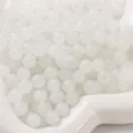 White glass imitation jade round loose beads, DIY handmade jewelry bracelet making accessories - White