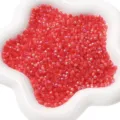 Cuentas sueltas de vidrio ojo de gato aurora 4mm para accesorios de fabricación de joyas de bricolaje. - Paquete de 10g (Aprox. 150pcs) / Rojo